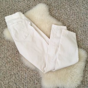 J. Crew White Velvet Toothpick Jeans
